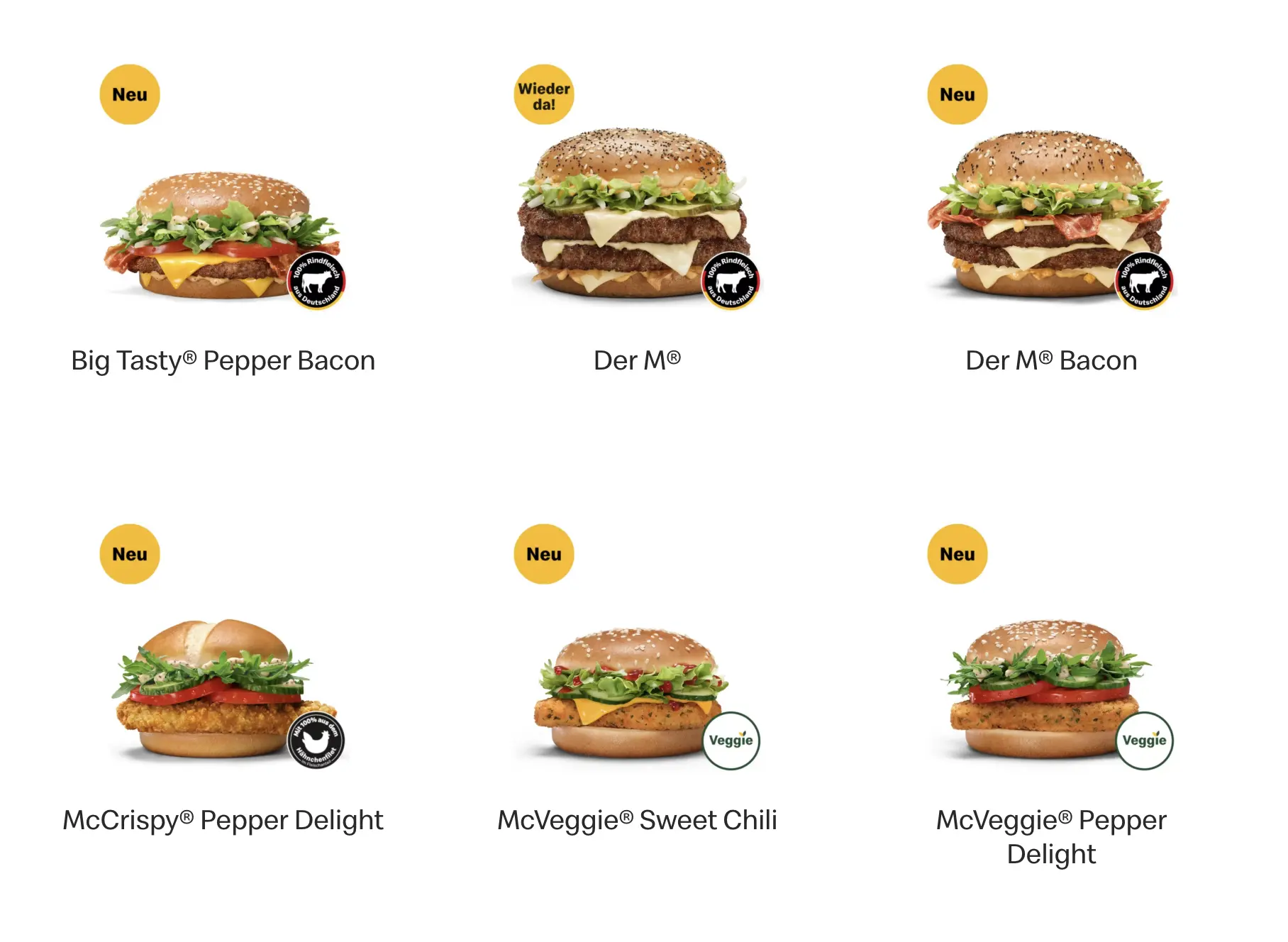 Prémium McDonald’s szendvicsváltozatok illusztráció