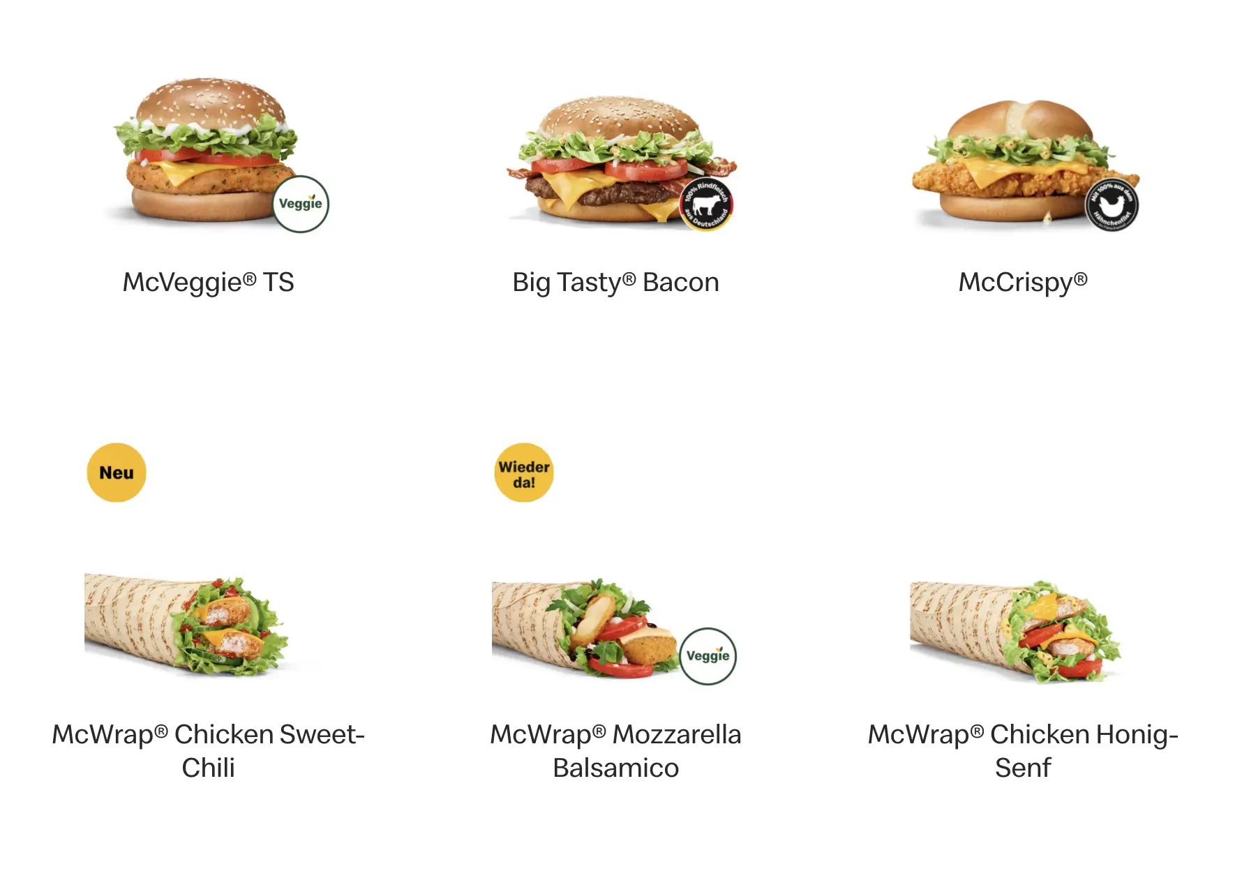 McDonald’s szendvicsválaszték – McMenü opciók illusztráció