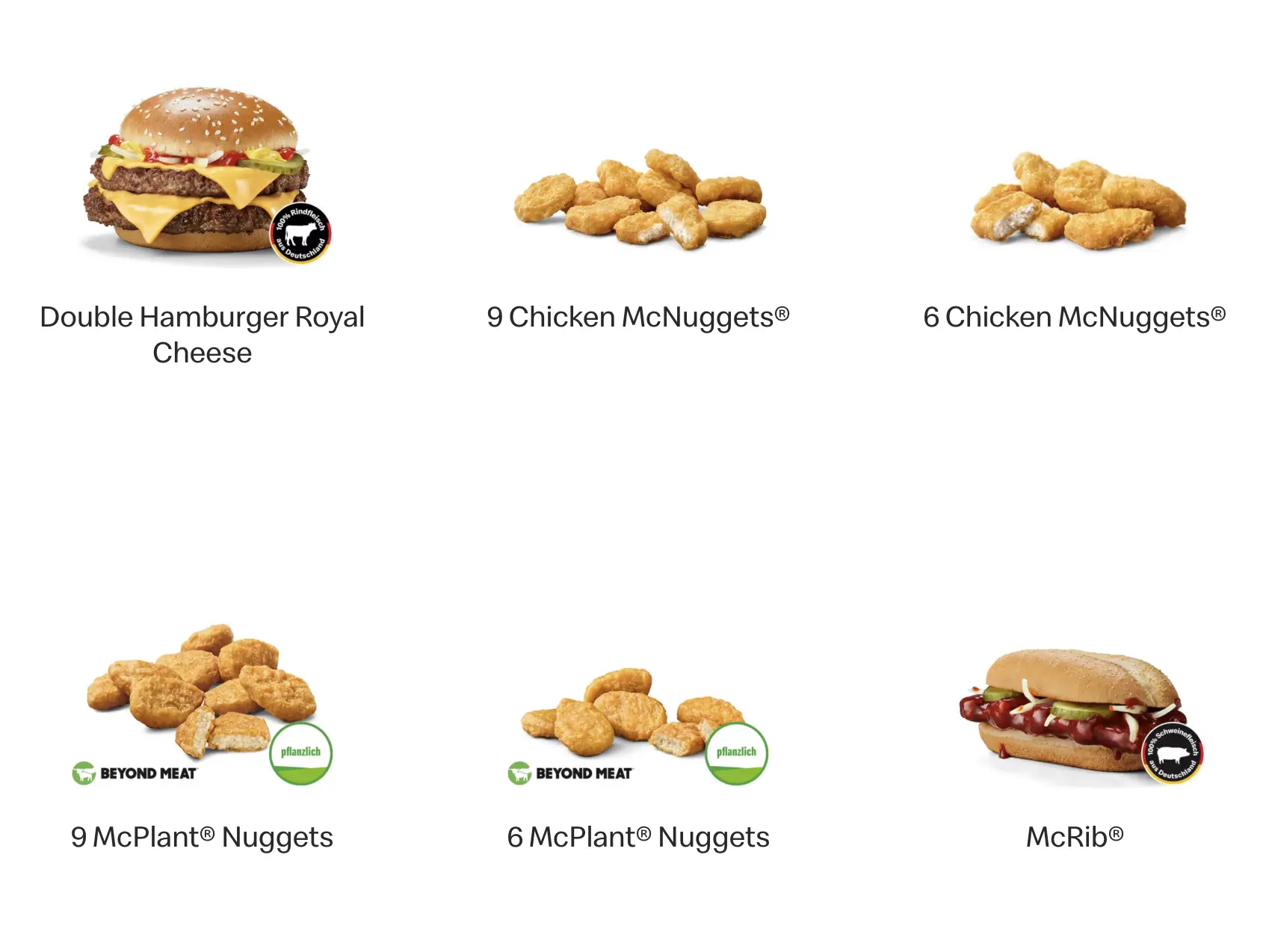 Nagyobb kiszerelésű McDonald’s szendvicsek és köretek illusztráció