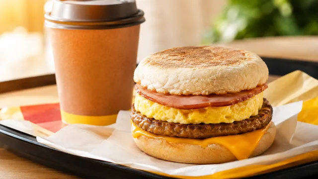 McMuffin sonkával és tojással, McDonald’s reggeli kávéval