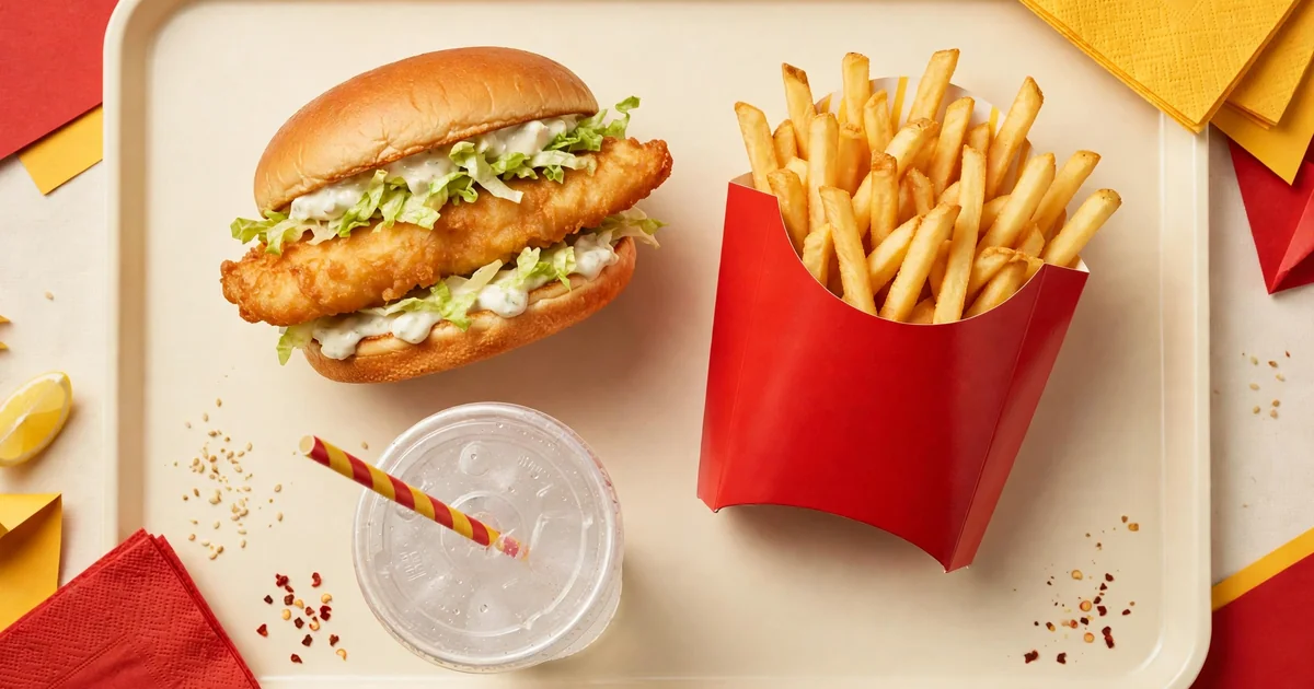 Filet-O-Fish McMenü tálcán – sültkrumpli és üdítő