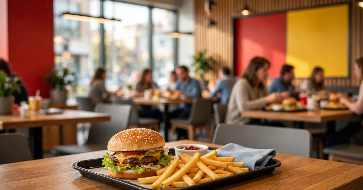 McDonald's étterem belső ebédidőben – hamburger ára 2026