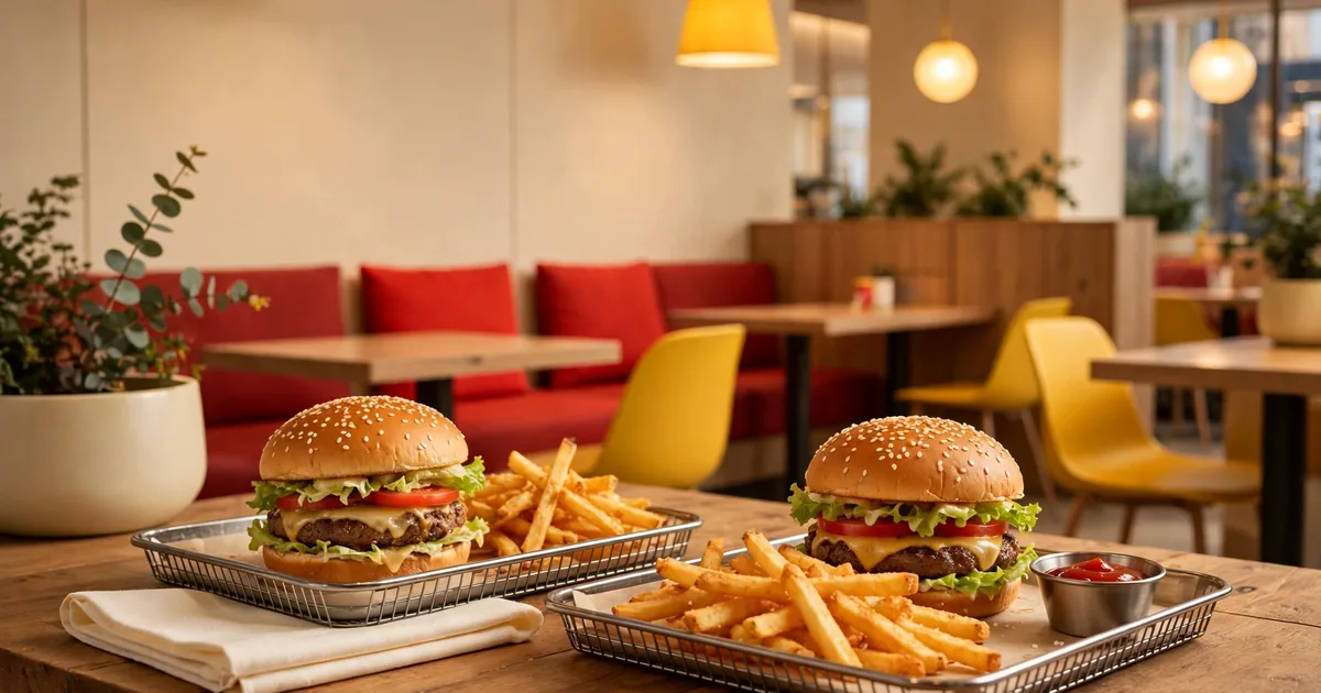 Modern McDonald's étterem belső tere – McChicken árak 2026