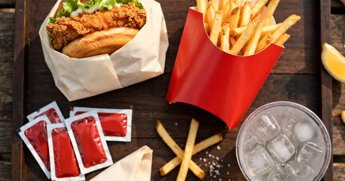 McChicken menü tálcán – burgonya és ital, McChicken ár 2026