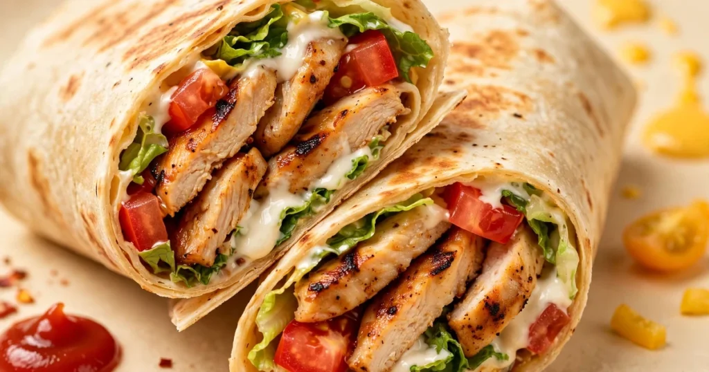 McWrap ára 2026 – grillezett csirkés tortilla wrap közelről