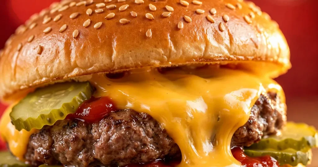 Sajtburger ára 2026 – olvadó cheddar sajtos burger közelről