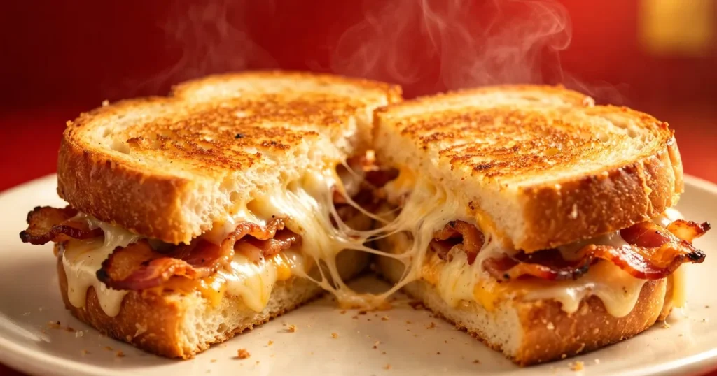Baconös toast olvadt sajttal közelről – toast ára 2026