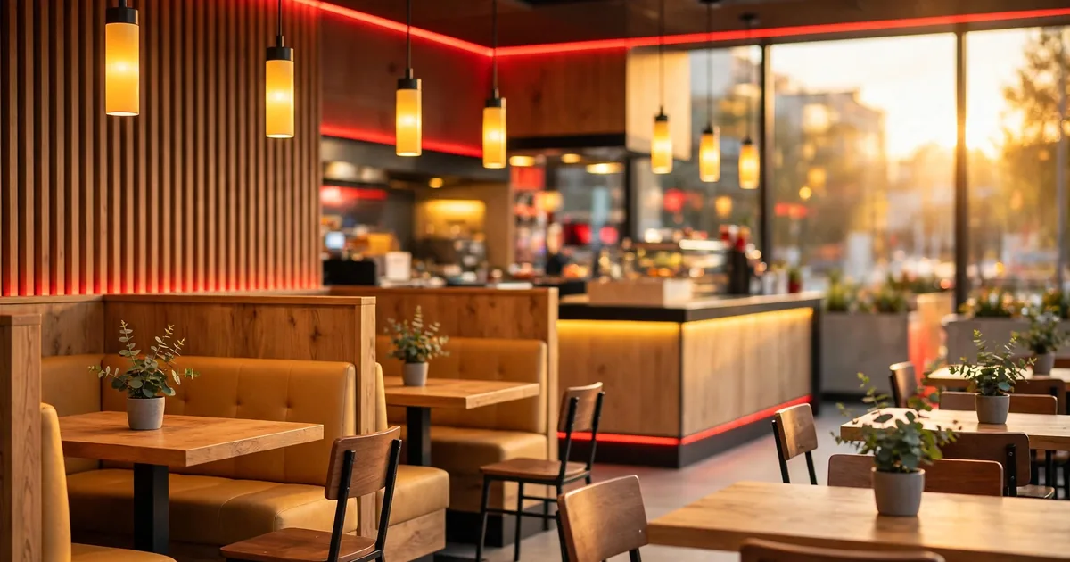 Modern McDonald's étterem belső tere – shake rendelés 2026